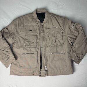 Men's Field Jacket in Taupe with Multiple Pockets
